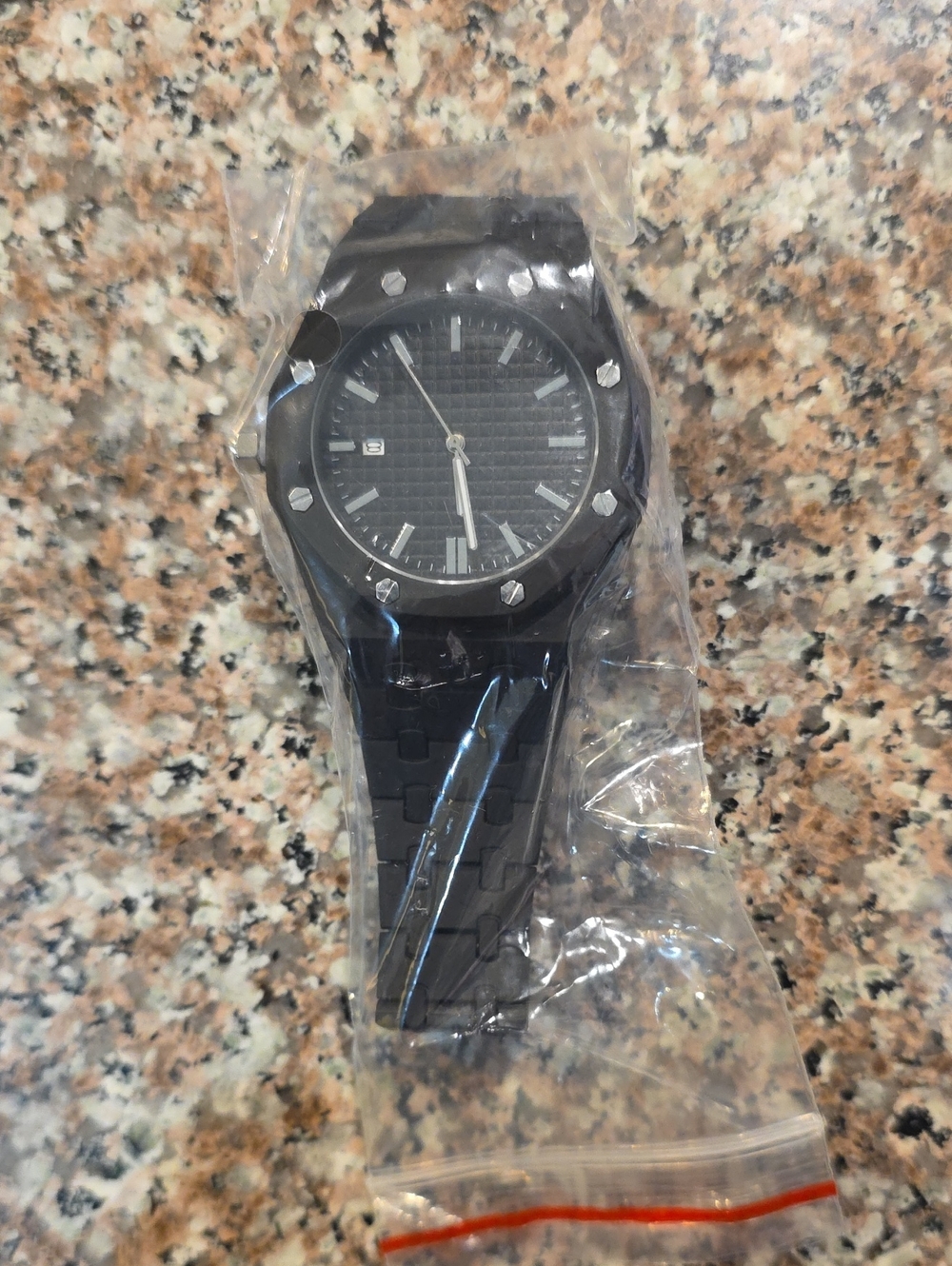 Men's Black Stainless Steel Bracelet Watch - Black